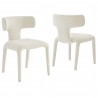 Modway Stellan Curved Back Boucle Upholstered Dining Chair White Set