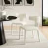 Modway Stellan Curved Back Boucle Upholstered Dining Chair White Set - Modway Stellan Curved Back Boucle Upholstered Dining Chair White Set