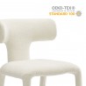 Modway Stellan Curved Back Boucle Upholstered Dining Chair White