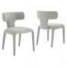 Modway Stellan Curved Back Boucle Upholstered Dining Chair Gray