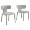 Modway Stellan Curved Back Boucle Upholstered Dining Chair Gray - Modway Stellan Curved Back Boucle Upholstered Dining Chair Gray