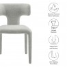 Modway Stellan Curved Back Boucle Upholstered Dining Chair Gray