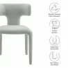 Modway Stellan Curved Back Boucle Upholstered Dining Chair Gray - Modway Stellan Curved Back Boucle Upholstered Dining Chair Gray