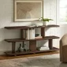 Modway Lyle Sculptural 2-Tier Bookshelf Walnut - Modway Lyle Sculptural 2-Tier Bookshelf Walnut