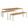 Modway Finn Outdoor Patio Aluminum Faux Wood Dining Set with Benches 1