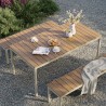 Modway Finn Outdoor Patio Aluminum Faux Wood Dining Set with Benches 2