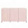 Modway Dahlia Fluted and Scalloped Sideboard Storage Cabinet Red Front