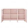 Modway Dahlia Fluted and Scalloped Sideboard Storage Cabinet Red Open