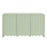 Modway Dahlia Fluted and Scalloped Sideboard Storage Cabinet Green Front