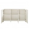 Modway Dahlia Fluted and Scalloped Sideboard Storage Cabinet White Open