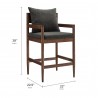 Modway Remington Wood Counter Stool Gray