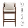 Modway Remington Wood Counter Stool White
