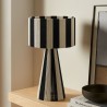 Modway Renae Handwoven Cotton Thread Striped Table Lamp Black