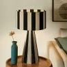 Modway Renae Handwoven Cotton Thread Striped Table Lamp Black 1 - Modway Renae Handwoven Cotton Thread Striped Table Lamp Black 1