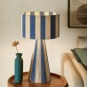 Modway Renae Handwoven Cotton Thread Striped Table Lamp Blue 2