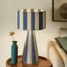 Modway Renae Handwoven Cotton Thread Striped Table Lamp Blue 2 - Modway Renae Handwoven Cotton Thread Striped Table Lamp Blue 2