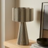 Modway Renae Handwoven Cotton Thread Striped Table Lamp Gray