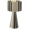 Modway Gia Handwoven Cotton Thread Striped or Plain Table Lamp Black