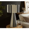 Modway Gia Handwoven Cotton Thread Striped or Plain Table Lamp Black