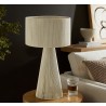 Modway Gia Handwoven Cotton Thread Striped or Plain Table Lamp White