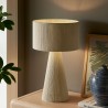 Modway Gia Handwoven Cotton Thread Striped or Plain Table Lamp White