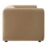 Modway Leif 89" Performance Velvet Upholstered Sofa Taupe Side