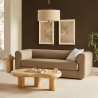 Modway Leif 89" Performance Velvet Upholstered Sofa Taupe