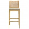 Modway Ovard Wood and Rattan Bar Stool Front