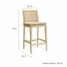 Modway Ovard Wood and Rattan Counter Stool - Modway Ovard Wood and Rattan Counter Stool