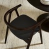 Modway Henry Vegan Leather and Wood Dining Chair Black Top