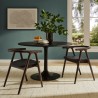 Modway Henry Vegan Leather and Wood Dining Chair Black Side