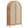 Modway Calista 79" Tall Wide Rattan Arched Storage Cabinet Natural 1