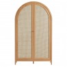 Modway Calista 79" Tall Wide Rattan Arched Storage Cabinet Natural Front