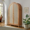 Modway Calista 79" Tall Wide Rattan Arched Storage Cabinet Natural