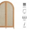 Modway Calista 79" Tall Wide Rattan Arched Storage Cabinet Natural