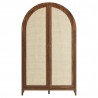 Modway Calista 79" Tall Wide Rattan Arched Storage Cabinet Walnut Front