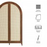 Modway Calista 79" Tall Wide Rattan Arched Storage Cabinet Walnut 2