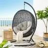 Modway Encase Swing Outdoor Patio Lounge Chair in Beige - Lifestyle - Modway Encase Swing Outdoor Patio Lounge Chair in Beige - Lifestyle