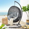 Modway Encase Swing Outdoor Patio Lounge Chair in Gray - Lifestyle - Modway Encase Swing Outdoor Patio Lounge Chair in Gray - Lifestyle