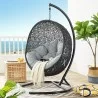 Modway Encase Swing Outdoor Patio Lounge Chair in Gray - Lifestyle - Modway Encase Swing Outdoor Patio Lounge Chair in Gray - Lifestyle