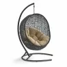 Modway Encase Swing Outdoor Patio Lounge Chair - Mocha  - Front Side Angle - Modway Encase Swing Outdoor Patio Lounge Chair - Mocha  - Front Side Angle