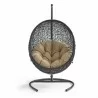 Modway Encase Swing Outdoor Patio Lounge Chair - Mocha  - Front Angle - Modway Encase Swing Outdoor Patio Lounge Chair - Mocha  - Front Angle