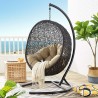 Modway Encase Swing Outdoor Patio Lounge Chair - Mocha  - Lifestyle