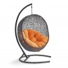 Modway Encase Swing Outdoor Patio Lounge Chair in Orange - Front Side Angle
