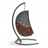 Modway Encase Swing Outdoor Patio Lounge Chair in Orange - Side Angle