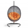 Modway Encase Swing Outdoor Patio Lounge Chair in Orange - Front Angle