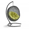 Modway Encase Swing Outdoor Patio Lounge Chair in Peridot - Front Side Angle