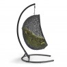Modway Encase Swing Outdoor Patio Lounge Chair in Peridot - Side Angle