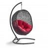 Modway Encase Swing Outdoor Patio Lounge Chair - Red - Front Side Angle