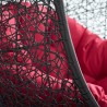 Modway Encase Swing Outdoor Patio Lounge Chair - Red - Seat Closeup Angle